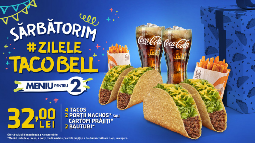 Zilele Taco Bell: brand-ul aniversează doi ani de la lansarea în România și își invită fanii să sărbătorească împreună Taco Day
