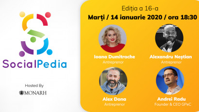 SocialPedia 16:&nbsp;Despre antreprenoriat și freelancing &icirc;n online, cu Alex Dona, Alexandru Neștian, Ioana Dumitrache și Andrei Radu