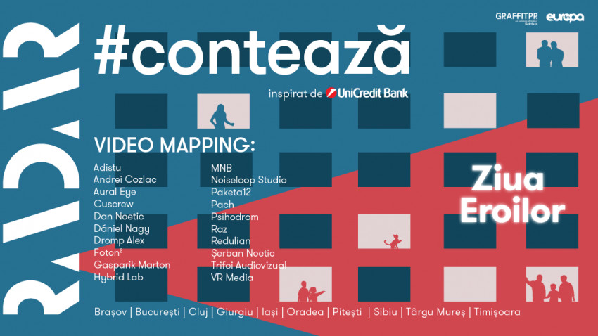 RADAR lansează ediția națională a proiectului de video-mapping #CONTEAZĂ