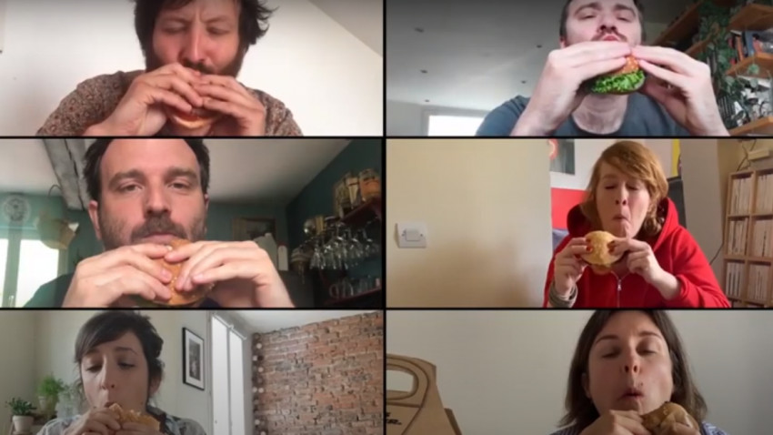 6 comedianti mananca un burger