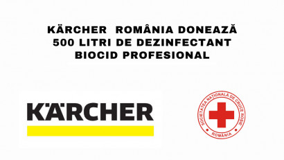 K&auml;rcher Rom&acirc;nia donează dezinfectant biocid profesional, prin intermediul Crucii Roșii Rom&acirc;ne, &icirc;n contextul Covid-19