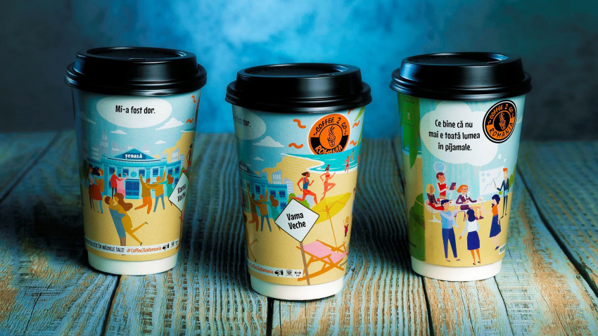 „Coffee 2 Go” surprinde simbolic “dorul” din perioada de izolare printr-o ilustrație pe paharele de cafea