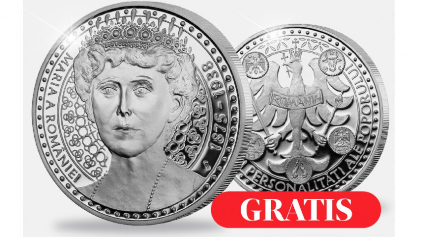 CASA DE MONEDE oferă GRATUIT românilor o medalie aniversară  cu ocazia a 145 de ani de la nașterea Reginei Maria a României