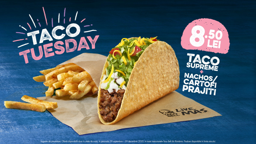Taco Bell a lansat Taco Tuesday - oferta de marți la Taco, unul dintre cele mai îndrăgite produse din meniu