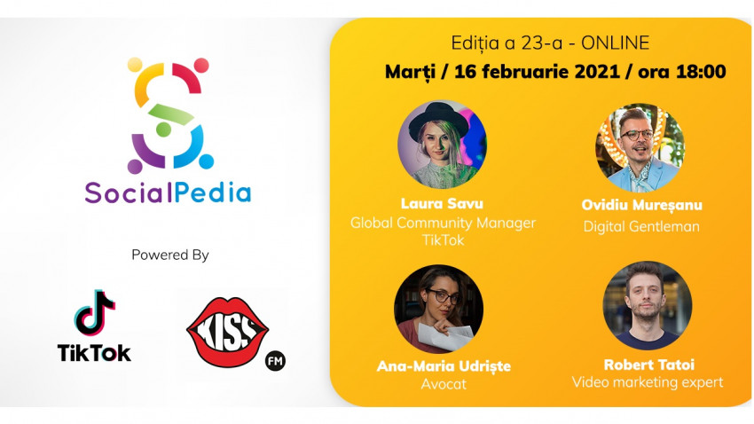 SocialPedia 23: Despre TikTok în 2021 cu Laura Savu, Ovidiu Mureșanu, Ana-Maria Udriște și Robert Tatoi