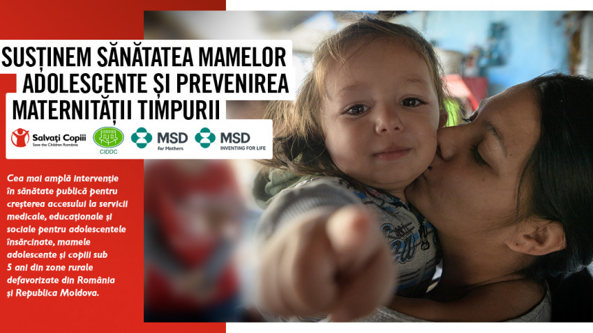 Salvați Copiii România, Centrul de Informare şi Documentare privind Drepturile Copilului din Moldova și MSD România demarează cea mai amplă intervenție transfrontalieră pentru sănătatea mamelor adolescente și prevenirea maternității timpurii