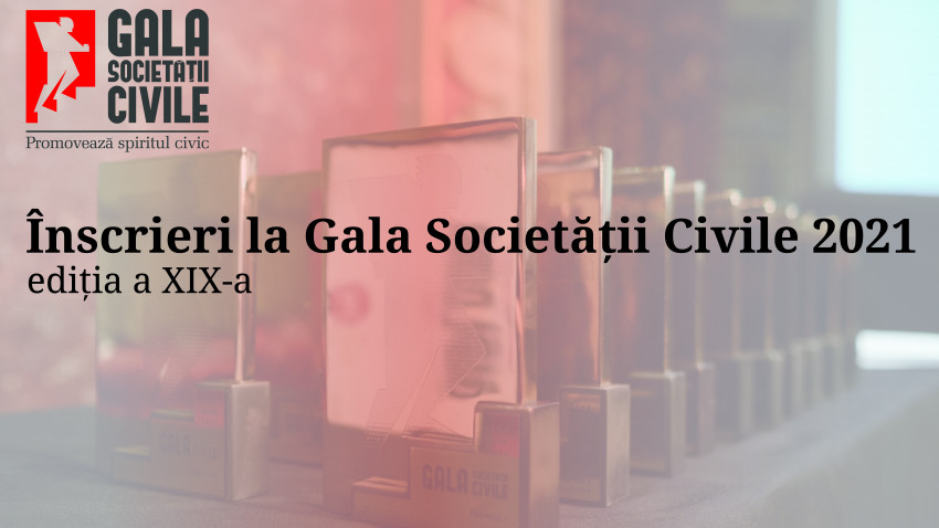 Organizațiile parte din sectorul asociativ din România pot înscrie proiecte la Gala Societății Civile 2021 până pe 20 mai