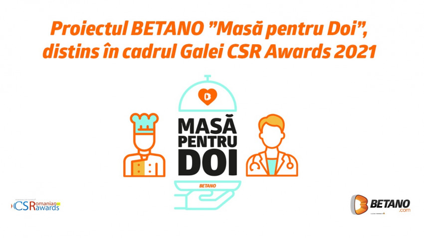 Proiectul BETANO „Masă pentru Doi”, distins în cadrul Galei Romanian CSR Awards 2021
