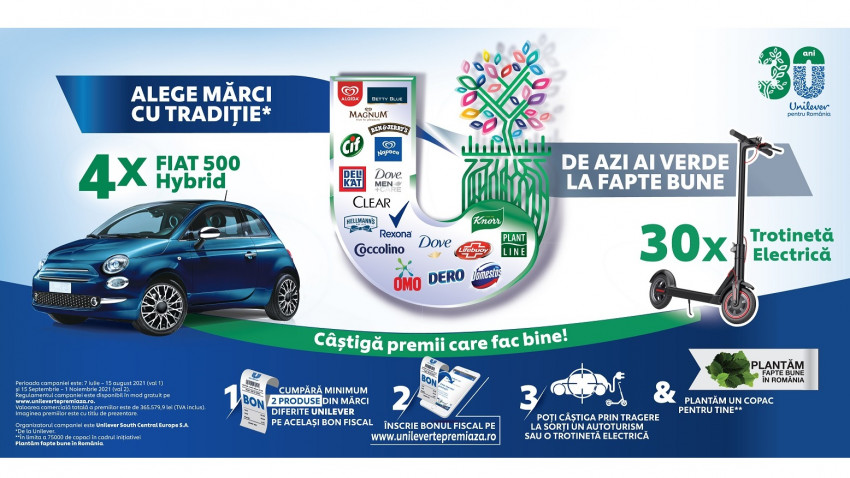 De azi ai verde la fapte bune alături de mărcile cu tradiție Unilever