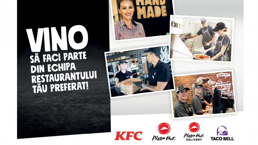 Campanie de recrutare inedită în București. KFC, Pizza Hut și Taco Bell organizează un târg de joburi față în față