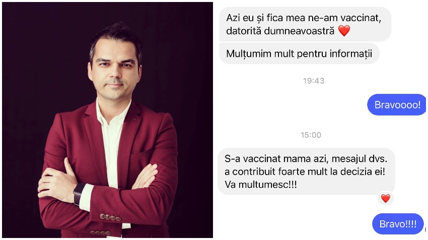 Vasi Rădulescu: Am fost surprins să primesc mesaje de la oameni chiar ferm convinși că vaccinurile sunt rele, dar care după ce au primit răspunsuri și-au schimbat optica și au mers la vaccinare