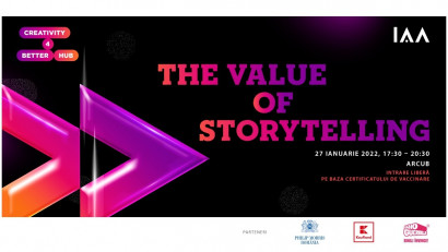 Creativity4Better Hub revine &icirc;n 2022 cu The Value of Storytelling, Live la Arcub, pe 27 ianuarie