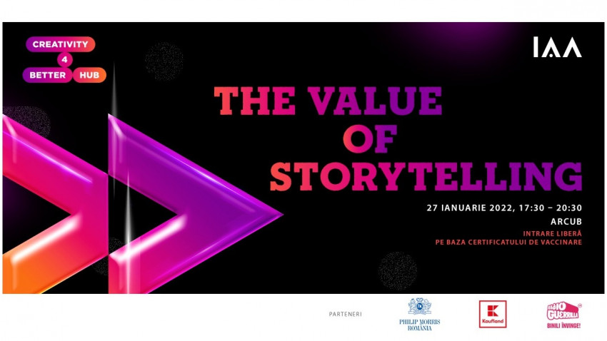 Creativity4Better Hub revine în 2022 cu The Value of Storytelling, Live la Arcub, pe 27 ianuarie