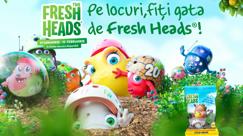 Lidl România aduce în magazine colecția de personaje Fresh Heads, prin care își propune să îi învețe pe copii cum îi ajută legumele și fructele să capete forțe proaspete pentru joacă