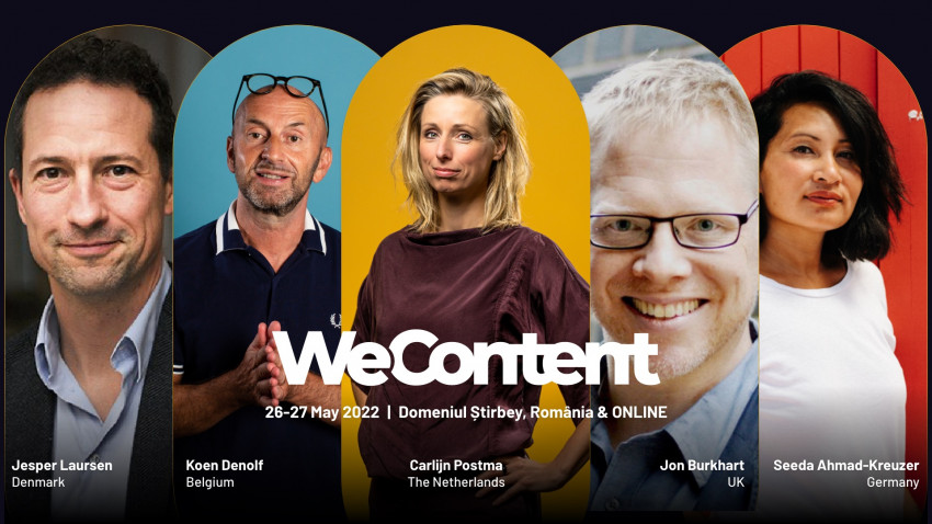 Experți internaționali vin în România, la WeContent, pentru a vorbi despre tendințele anului 2022 în content marketing