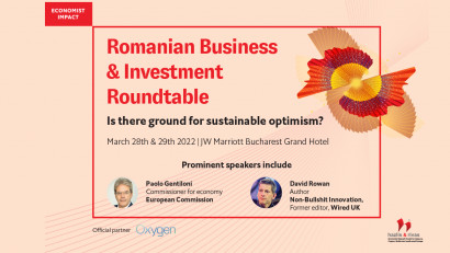 Paolo Gentiloni, comisar european pentru Economie și David Rowan, cunoscut expert &icirc;n tehnologie, participă la conferința The Economist Romanian Business &amp; Investment Roundtable