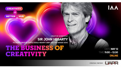 Sir John Hegarty, &icirc;n Conferință Live la IAA&nbsp;&bdquo;The Business of Creativity&rdquo;