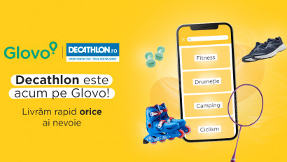 Glovo semnează parteneriat cu Decathlon și introduce &icirc;n aplicație peste 20.000 de produse ale retailerului francez