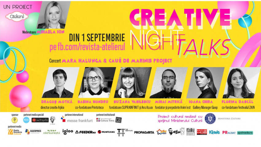Creative Night Talks – sezonul 5: Interdisciplinaritate, artă contemporană, design de produs & industrii creative