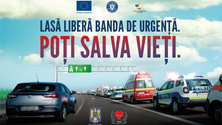 ‘1”-2” sau 112?’ și ‘Lasă liberă banda de urgență’, mesajele Poliției Române de vara aceasta