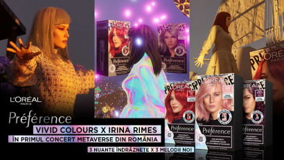 L&rsquo;Or&eacute;al Paris Pr&eacute;f&eacute;rence Vivid Colours este hair stylist pentru Irina Rimes &icirc;n primul concert &icirc;n Metaverse din Rom&acirc;nia