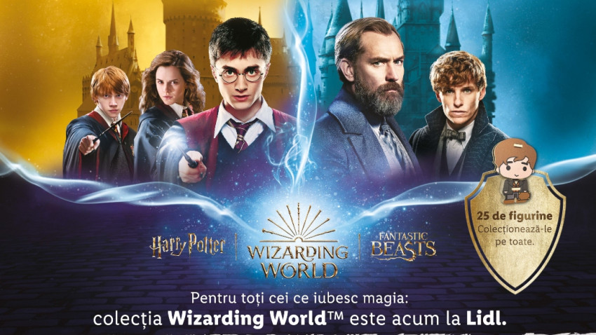 Din 5 septembrie, Lidl România aduce în toate magazinele sale colecția de figurine inspirate din celebrele serii de filme „Harry Potter” și „Animale Fantastice”