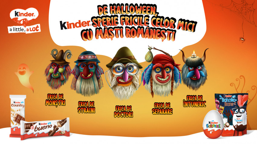 De Halloween, Kinder sperie fricile celor mici cu măști românești