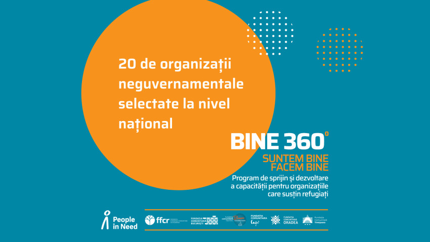 20 de ONG-uri care ajută refugiații din România vor beneficia de sprijin organizatoric, psiho-emoțional și financiar prin programul Bine360 - Suntem bine, facem bine