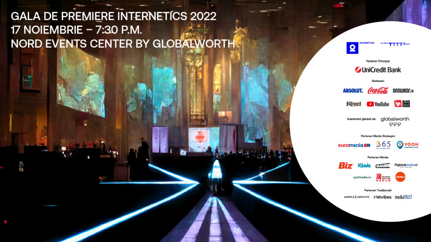 Internetics 2022 își premiază câștigătorii pe 17 noiembrie la NORD Events Center by Globalworth