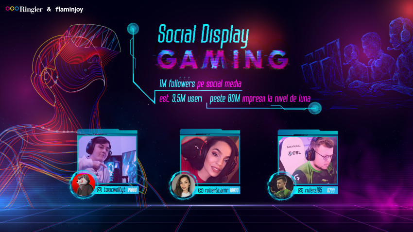 Ringier România și Flaminjoy extind platforma Social Display și lansează divizia de gaming care include 25 de gameri, platforme internaționale de gaming cunoscute si website-uri locale