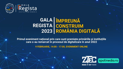 Regista organizează pe 9 februarie 2023 a doua ediție a Galei Regista, eveniment național de premiere a instituțiilor publice digitalizate