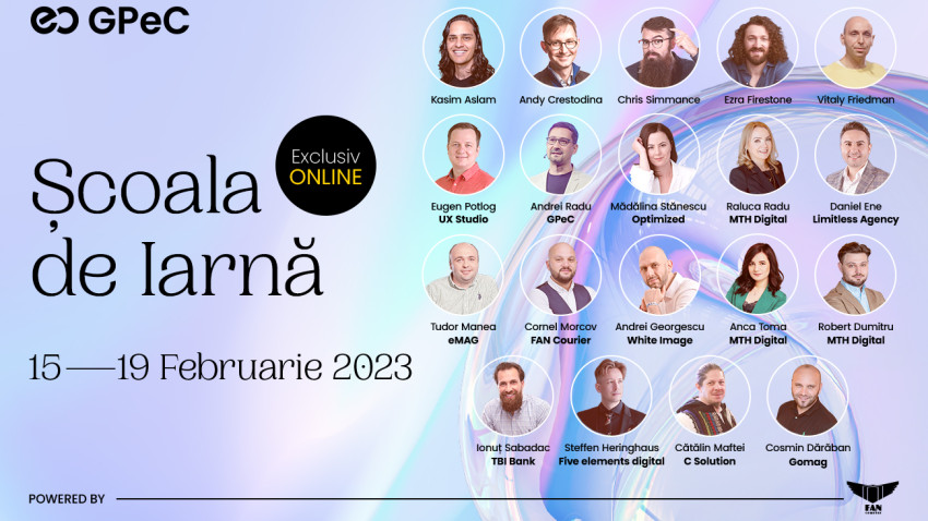Școala de Iarnă GPeC 15-19 februarie: Cursuri intensive de E-Commerce & Digital Marketing cu traineri internaționali și români