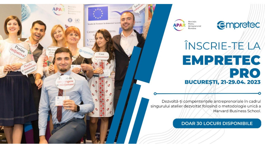Asociația pentru Antreprenoriat din România lansează programul EMPRETEC PRO, ediția aprilie 2023