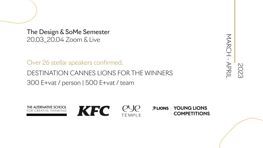 Programul Design & SoMe @TheAlternativeSchool incepe in 20 Martie. Destinatie: Cannes Lions pentru Young Creatives