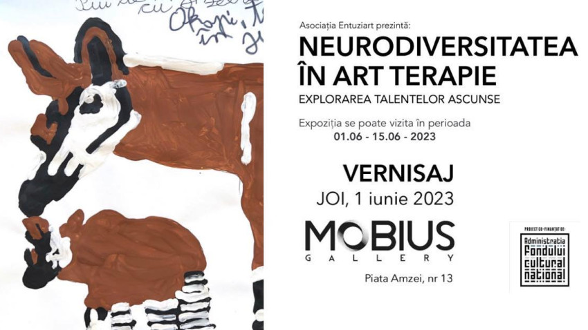 Asociația Entuziart organizează expoziția de artă vizuală "Neurodiversitatea în art-terapie: explorarea talentelor ascunse", în perioada 1-15 iunie 2023, la Mobius Gallery, Piața Amzei nr 13, București