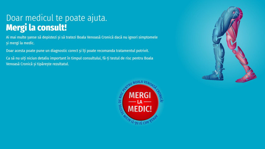 „Dacă vrei să stai relaxat, mergi la medic!” Noua campanie Servier & Medic One pentru Boala Venoasă Cronică (BVC)