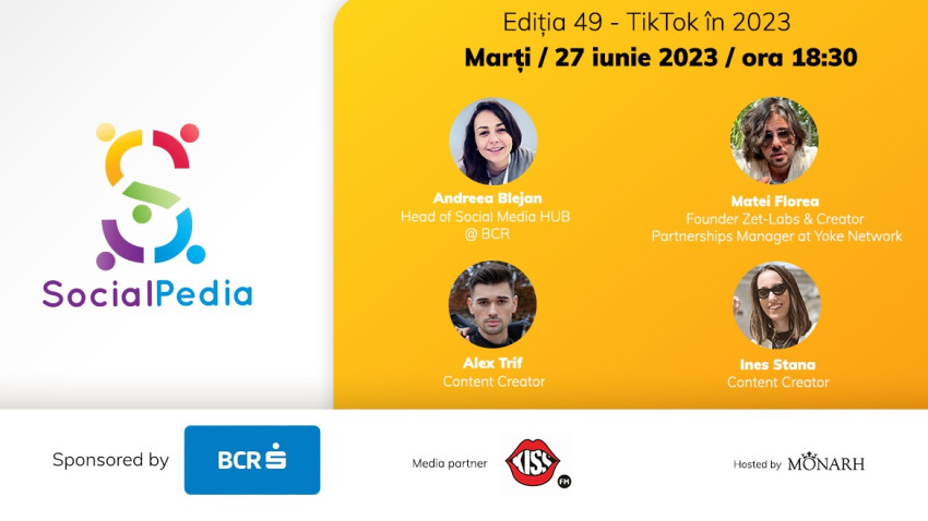 SocialPedia 49: Totul despre "TikTok în 2023" cu Andreea Blejan, Matei Florea, Alex Trif și Ines Stana