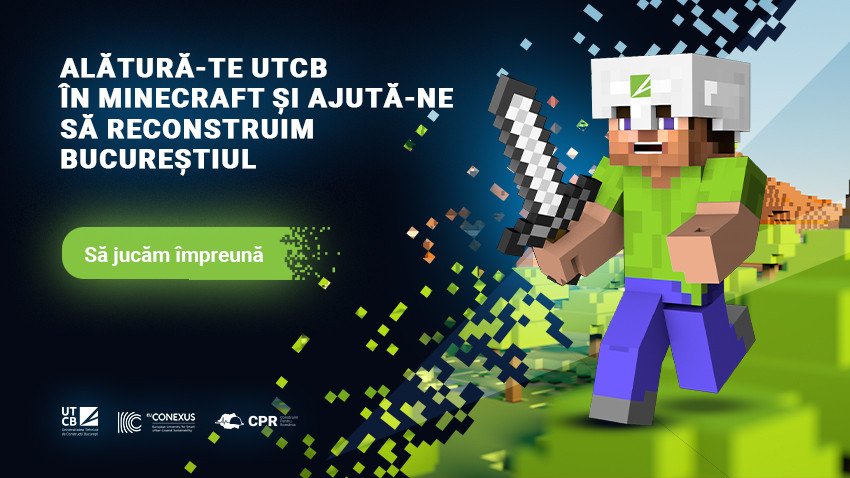 Tinerii reconstruiesc Bucureștiul în Minecraft în cadrul campaniei 2023 de admitere la UTCB, coordonată de Cognition