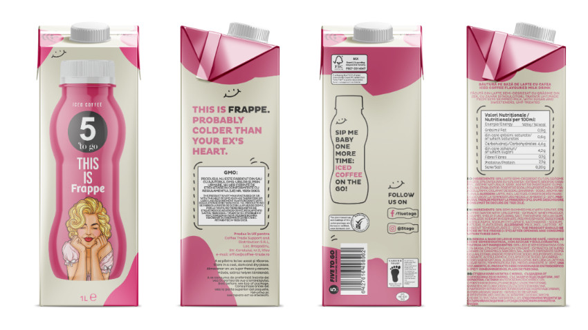 Inovație marca 5 to go: cutia de 1L de frappe
