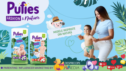 DESPRECOPII MEDIA Parenting Influencers Ring semnează cea mai recentă campanie de influencer marketing FICOSOTA, cu prilejul lansării gamei de scutece pentru bebeluși Pufies Fashion&amp;Nature