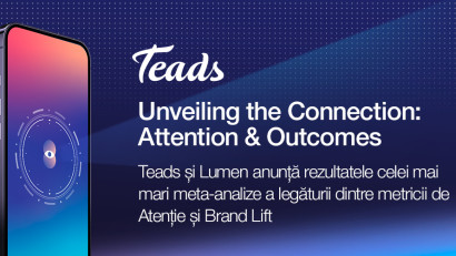 Teads și Lumen anunță rezultatele celei mai mari meta-analize a legăturii dintre metricii de atenție și brand lift