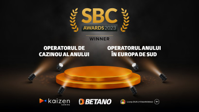 Kaizen Gaming: Dublă distincție la International SBC Awards.&nbsp;Compania a fost numită Operatorul de Cazinou al Anului și Operatorul Anului &icirc;n Europa de Sud