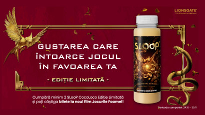 SLooP lansează un smoothie cu etichetă &icirc;n ediție limitată, cu prilejul lansării &icirc;n cinematografe a filmului Jocurile Foamei: Balada Șerpilor și a Păsărilor C&acirc;ntătoare