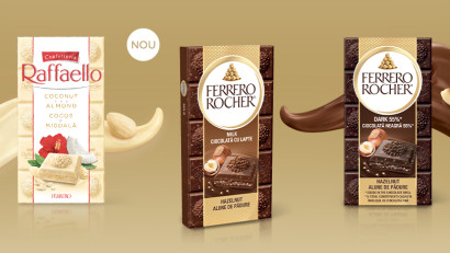 Noile tablete de ciocolată Raffaello și Ferrero Rocher desăv&acirc;rșesc experiența&nbsp;ciocolatei premium