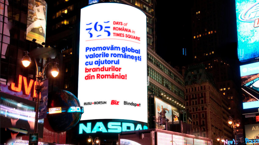 Brandurile și valorile românești vor invada Times Square timp de 365 de zile începând cu 1 Decembrie