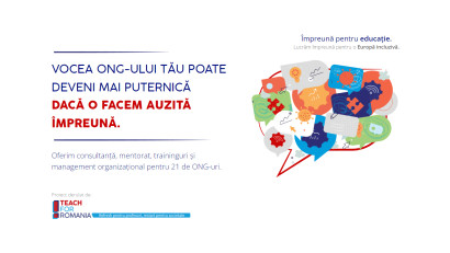 Teach for Romania a lansat &icirc;nscrierile pentru participarea la evenimentul de &icirc;nchidere ,,&Icirc;mpreună pentru educație&rdquo;