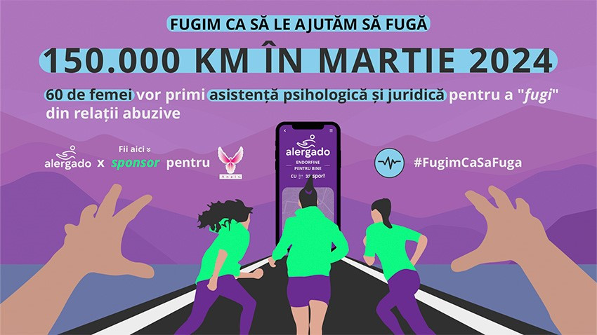 321sport și Cheil Centrade lansează inițiativa #FugiCaSăFugă prin care kilometrii alergați în aplicația Alergado ajută femeile să fugă din relații abuzive prin consultanța Asociației ANAIS