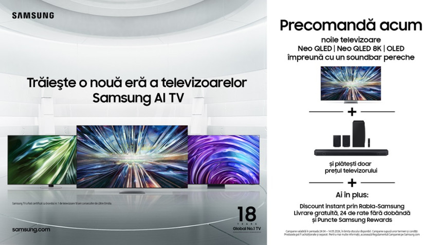 Samsung dezvăluie gama anului 2024 de televizoare AI TV și inaugurează o nouă eră a televizoarelor cu inteligență artificială