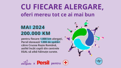 Comunitatea Alergado str&acirc;nge 200.000 kilometri alergați &icirc;n luna mai pentru hăinuțe curate oferite de Persil