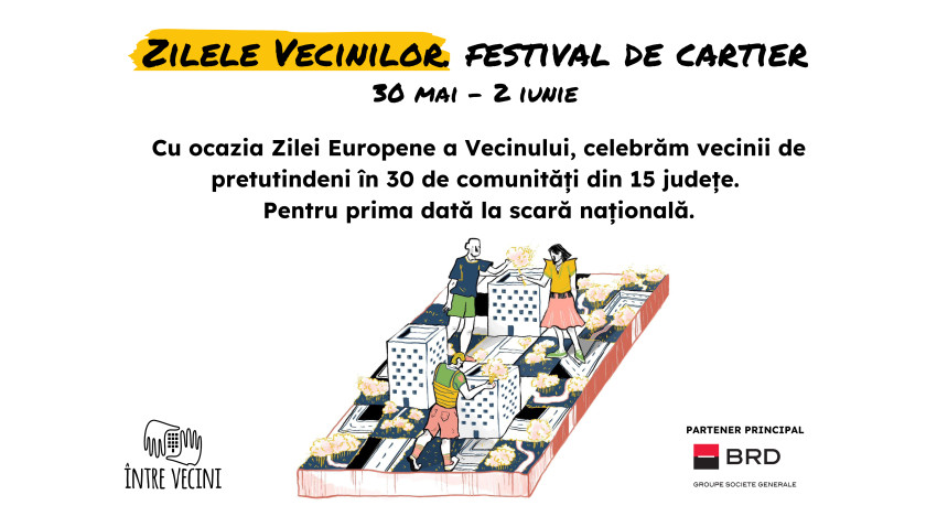 ONG-ul ÎntreVecini sărbătorește Ziua Europeană a Vecinilor la nivel național și desemnează 24 de comunități din România care vor primi finanțare totală nerambursabilă în valoare de 171.000 de euro